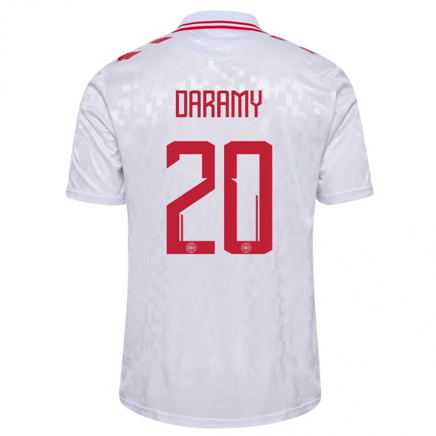 Kids Football Denmark Mohamed Daramy #20 White Away Jersey 24-26 T-Shirt Canada