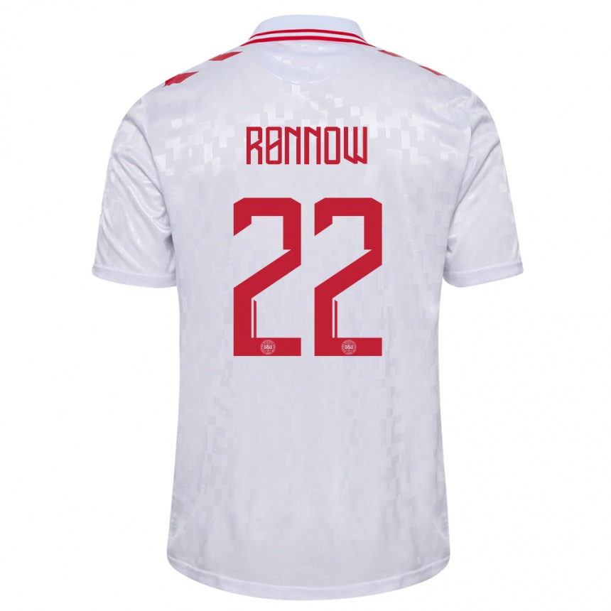 Kids Football Denmark Frederik Ronnow #22 White Away Jersey 24-26 T-Shirt Canada