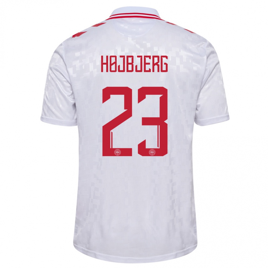 Kids Football Denmark Pierre Emile Hojbjerg #23 White Away Jersey 24-26 T-Shirt Canada