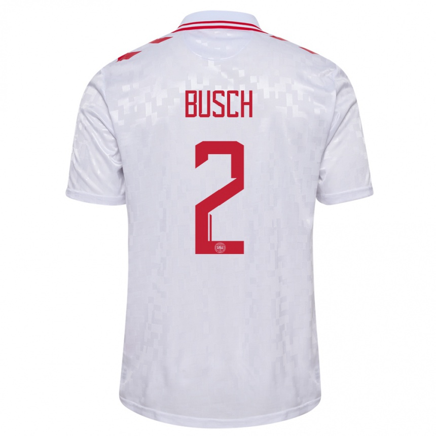 Kids Football Denmark Alexander Busch #2 White Away Jersey 24-26 T-Shirt Canada