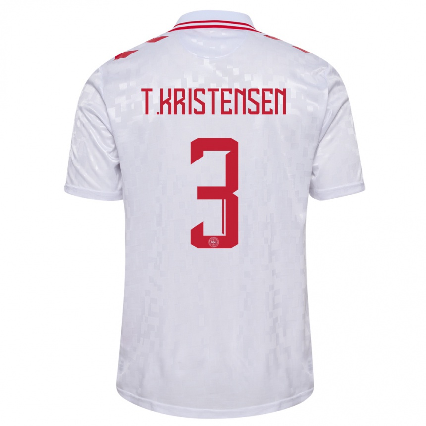 Kids Football Denmark Thomas Kristensen #3 White Away Jersey 24-26 T-Shirt Canada