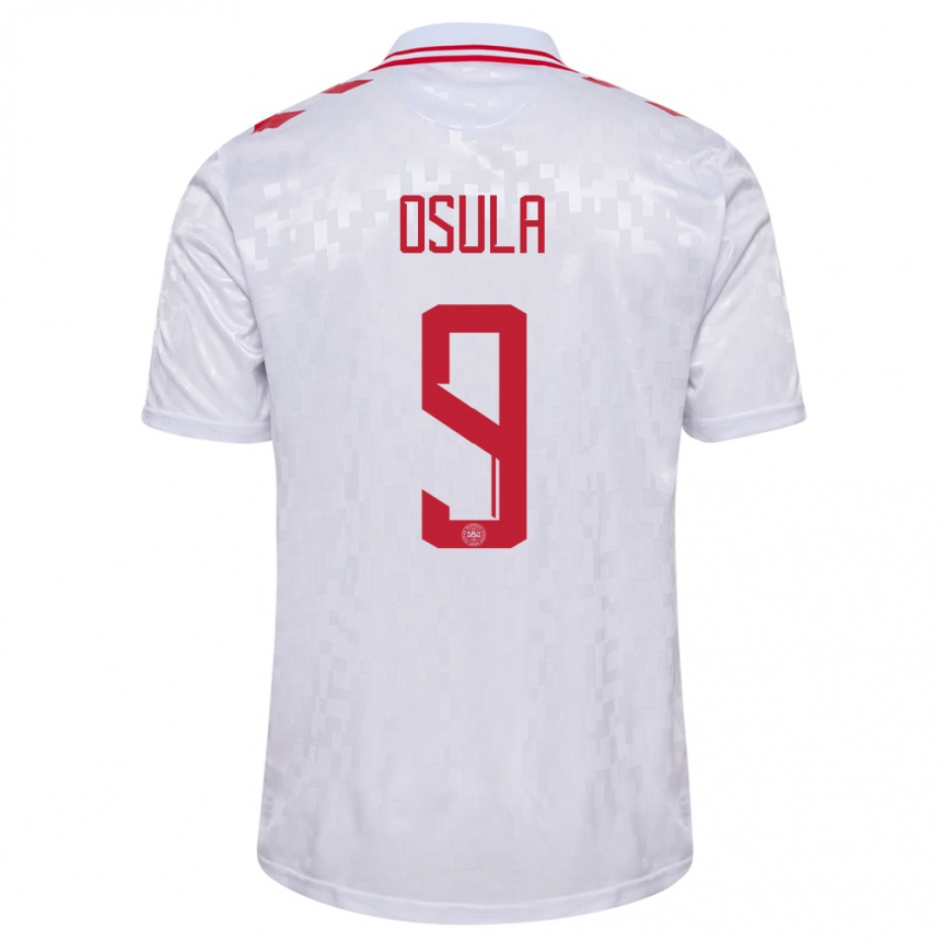 Kids Football Denmark William Osula #9 White Away Jersey 24-26 T-Shirt Canada