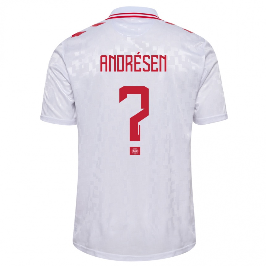 Kids Football Denmark Aske Andrésen #0 White Away Jersey 24-26 T-Shirt Canada