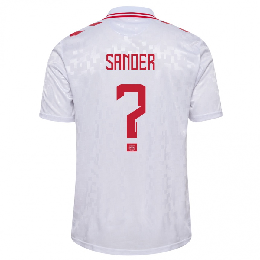 Kids Football Denmark Theo Sander #0 White Away Jersey 24-26 T-Shirt Canada