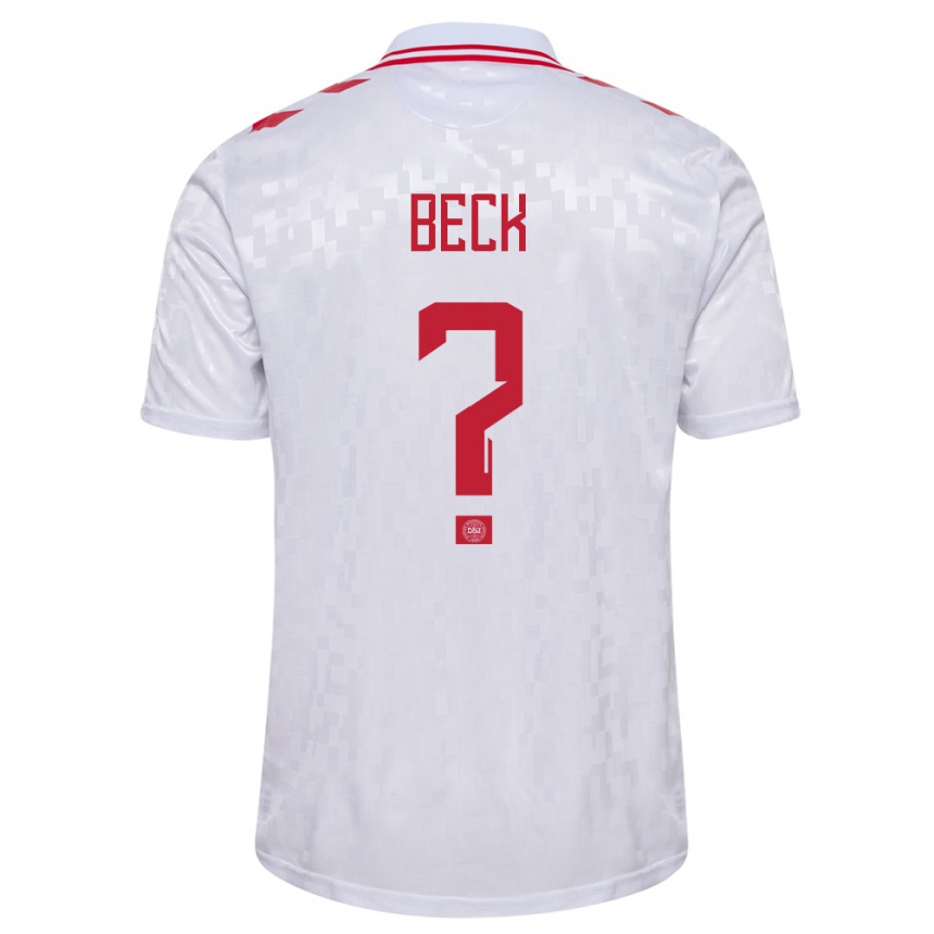 Kids Football Denmark Julius Beck #0 White Away Jersey 24-26 T-Shirt Canada