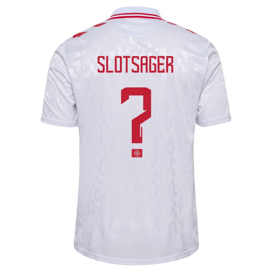 Kids Football Denmark Tobias Slotsager #0 White Away Jersey 24-26 T-Shirt Canada