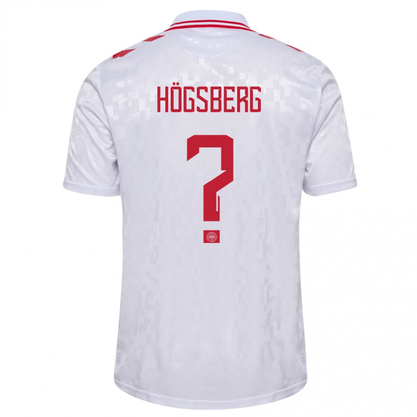 Kids Football Denmark Lucas Högsberg #0 White Away Jersey 24-26 T-Shirt Canada