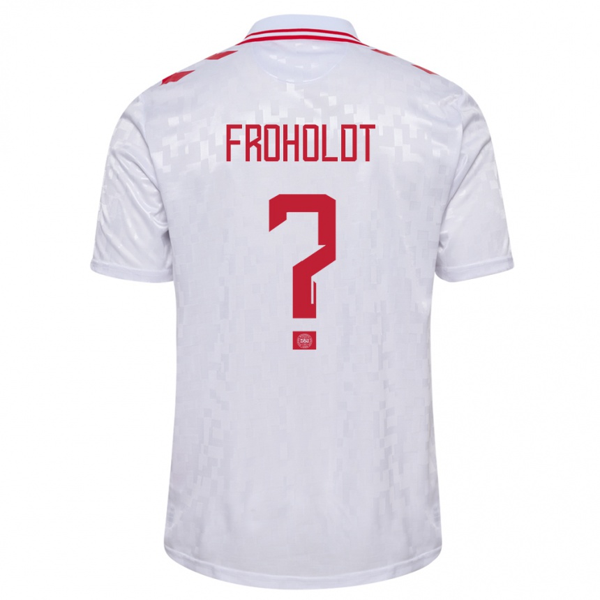 Kids Football Denmark Victor Froholdt #0 White Away Jersey 24-26 T-Shirt Canada