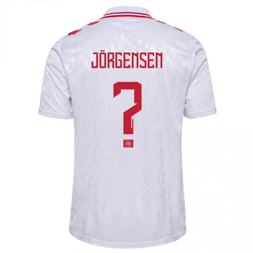 Kids Football Denmark Thomas Jörgensen #0 White Away Jersey 24-26 T-Shirt Canada