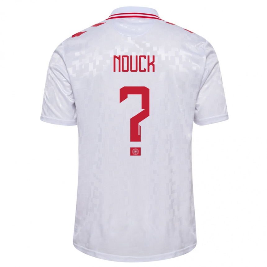 Kids Football Denmark Charly Nouck #0 White Away Jersey 24-26 T-Shirt Canada