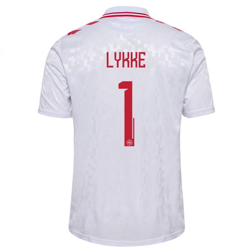 Kids Football Denmark William Lykke #1 White Away Jersey 24-26 T-Shirt Canada