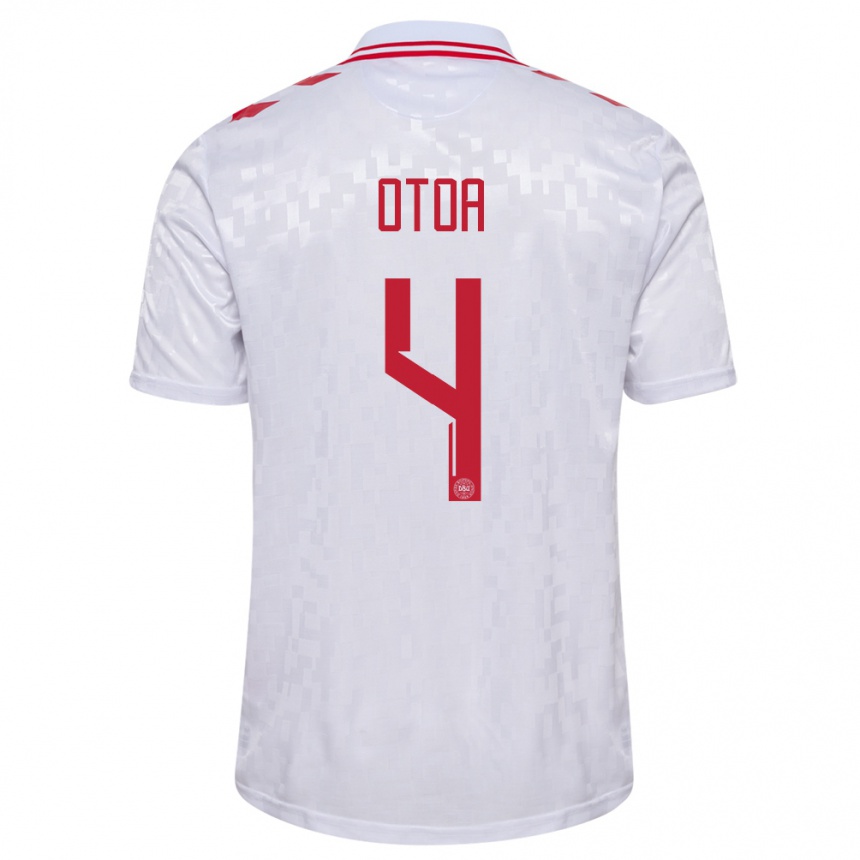 Kids Football Denmark Sebastian Otoa #4 White Away Jersey 24-26 T-Shirt Canada