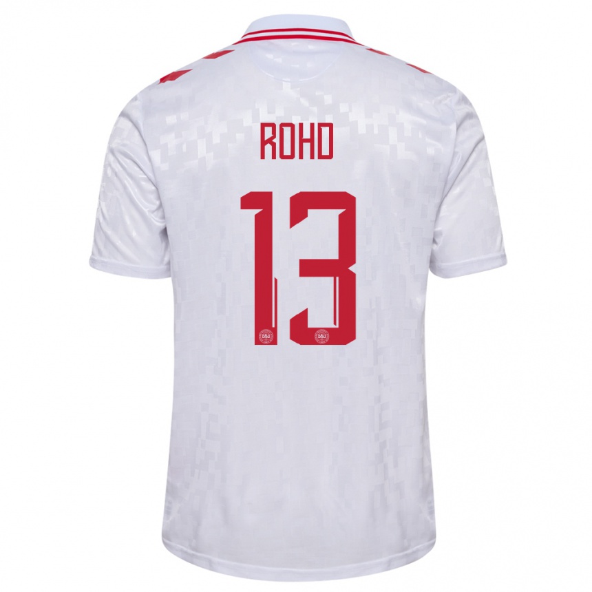 Kids Football Denmark Emil Rohd #13 White Away Jersey 24-26 T-Shirt Canada