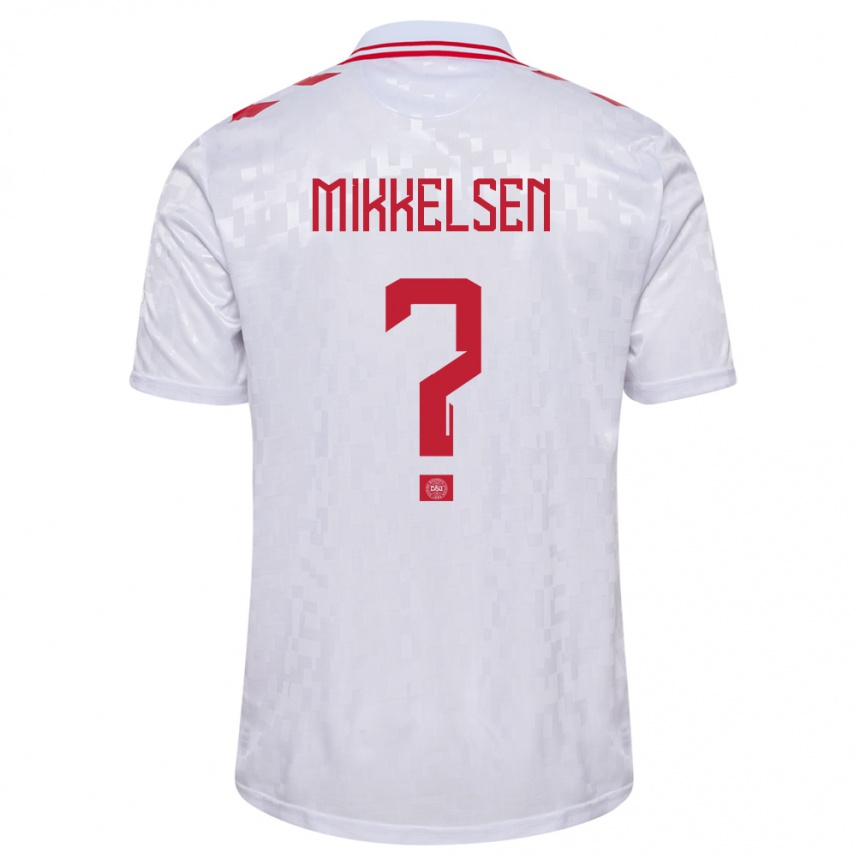 Kids Football Denmark Sebastian Mikkelsen #0 White Away Jersey 24-26 T-Shirt Canada