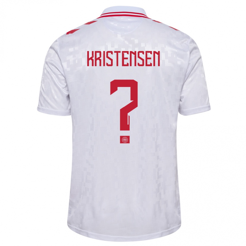 Kids Football Denmark Mikkel Kristensen #0 White Away Jersey 24-26 T-Shirt Canada