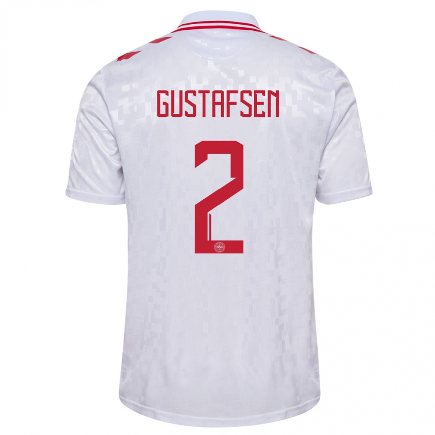 Kids Football Denmark Victor Gustafsen #2 White Away Jersey 24-26 T-Shirt Canada