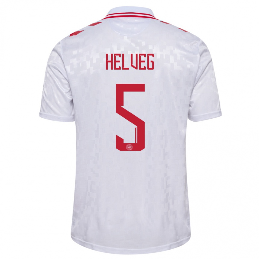 Kids Football Denmark Richard Helveg #5 White Away Jersey 24-26 T-Shirt Canada