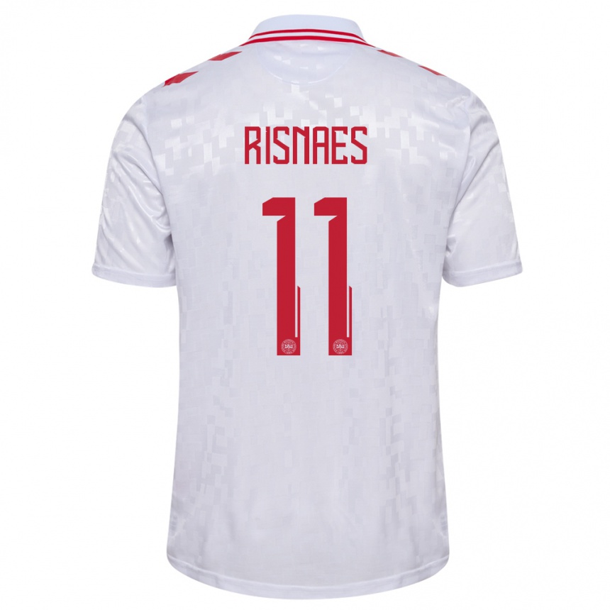 Kids Football Denmark Roberto Risnaes #11 White Away Jersey 24-26 T-Shirt Canada