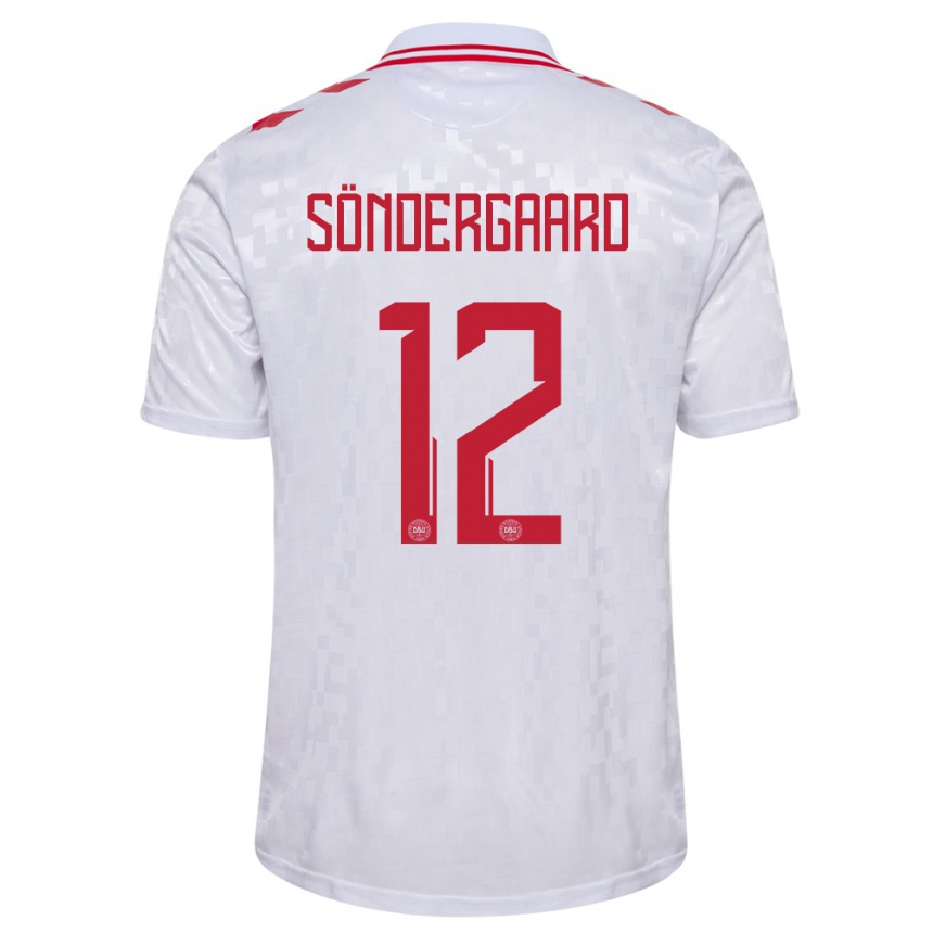 Kids Football Denmark Philip Söndergaard #12 White Away Jersey 24-26 T-Shirt Canada