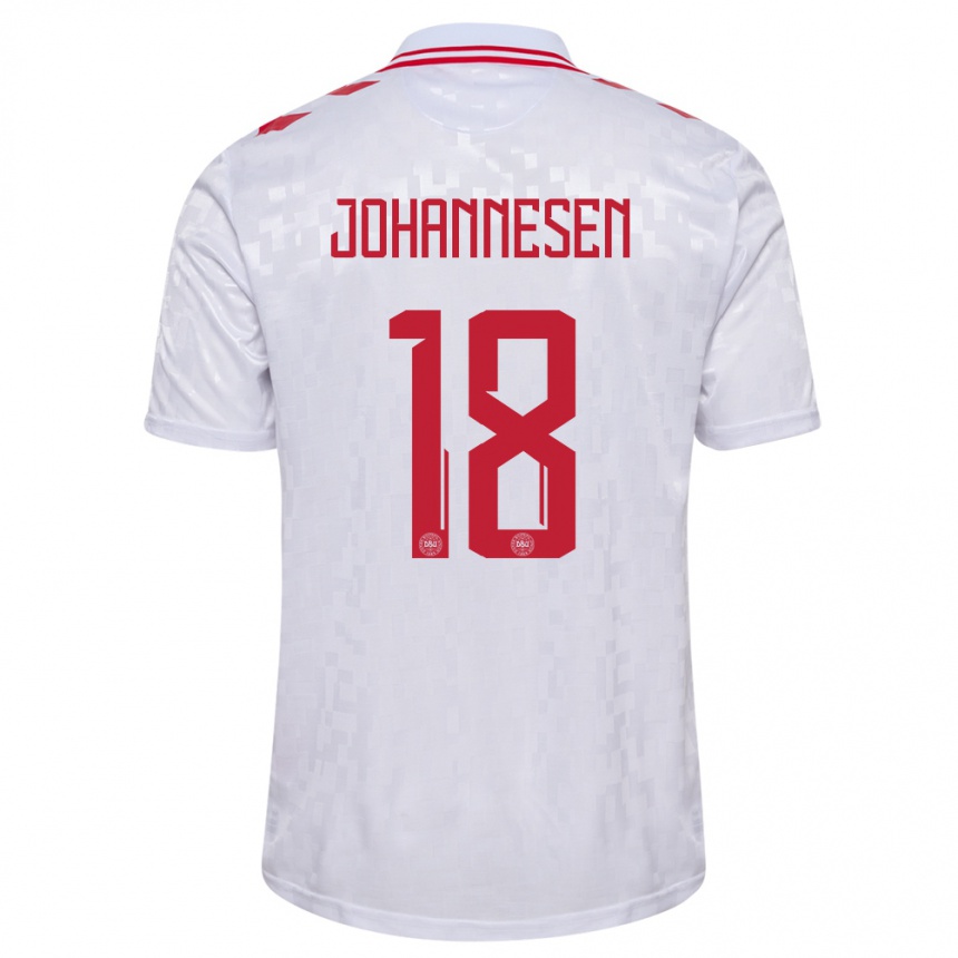 Kids Football Denmark Sofus Johannesen #18 White Away Jersey 24-26 T-Shirt Canada