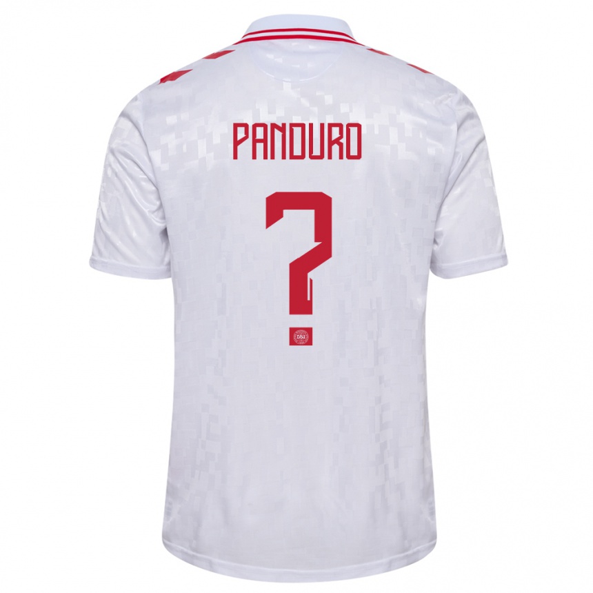 Kids Football Denmark Tristan Panduro #0 White Away Jersey 24-26 T-Shirt Canada