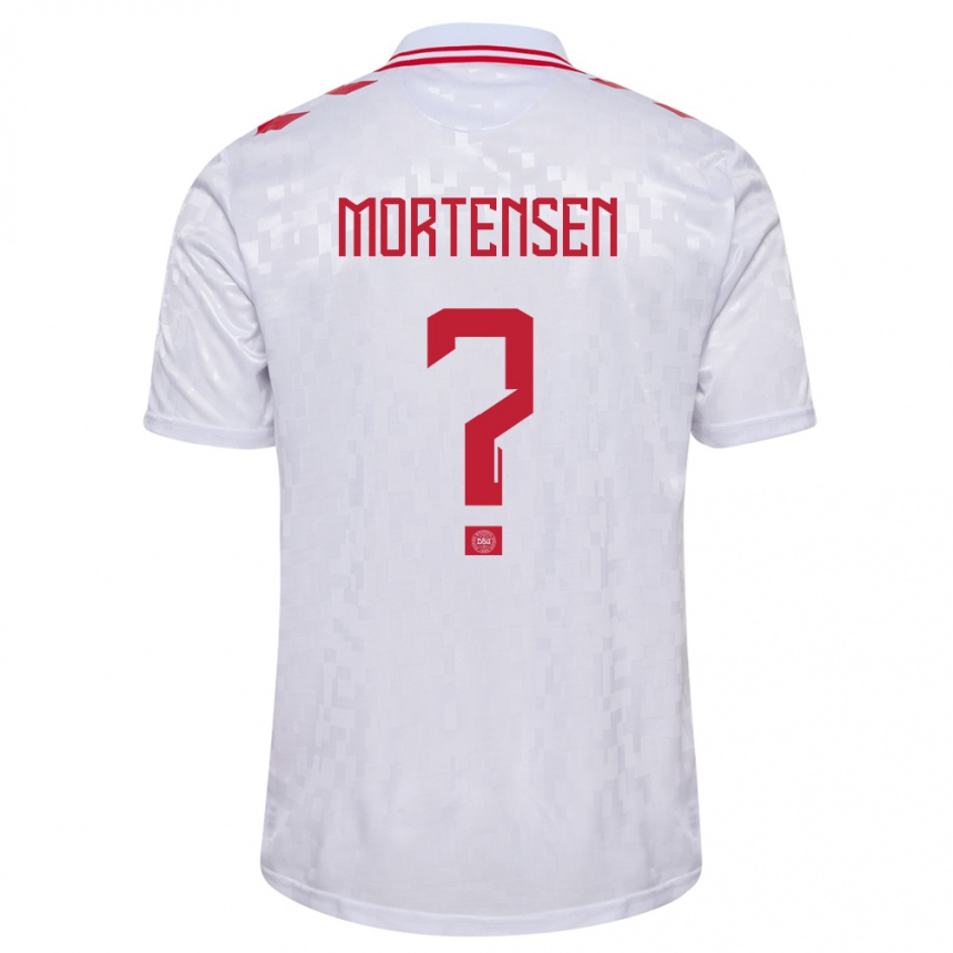 Kids Football Denmark Malthe Mortensen #0 White Away Jersey 24-26 T-Shirt Canada