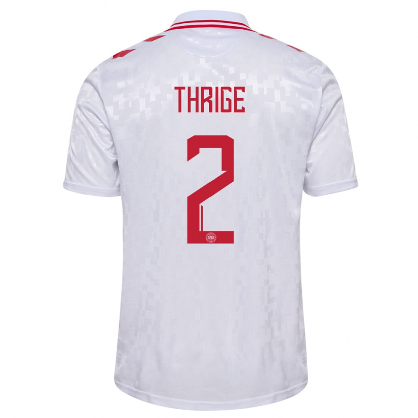 Kids Football Denmark Sara Thrige #2 White Away Jersey 24-26 T-Shirt Canada