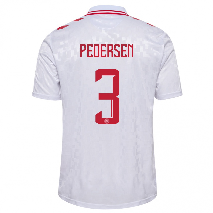 Kids Football Denmark Stine Ballisager Pedersen #3 White Away Jersey 24-26 T-Shirt Canada