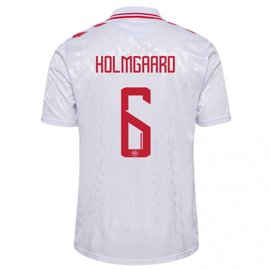 Kids Football Denmark Karen Holmgaard #6 White Away Jersey 24-26 T-Shirt Canada