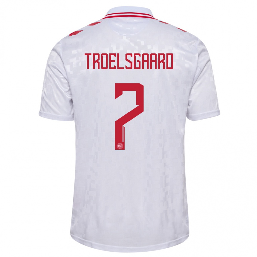 Kids Football Denmark Sanne Troelsgaard #7 White Away Jersey 24-26 T-Shirt Canada