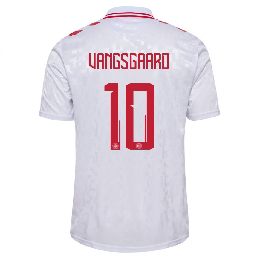 Kids Football Denmark Amalie Vangsgaard #10 White Away Jersey 24-26 T-Shirt Canada