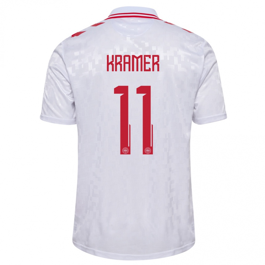 Kids Football Denmark Cornelia Kramer #11 White Away Jersey 24-26 T-Shirt Canada