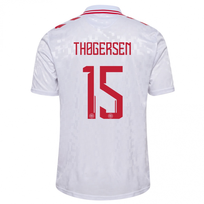 Kids Football Denmark Frederikke Thøgersen #15 White Away Jersey 24-26 T-Shirt Canada