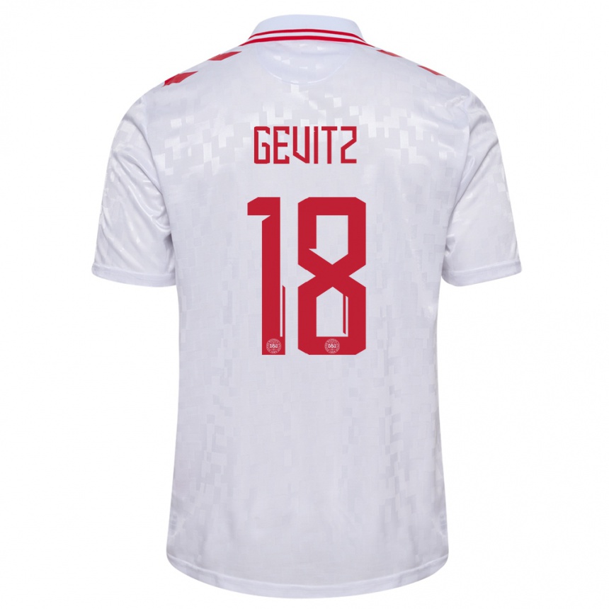 Kids Football Denmark Luna Gevitz #18 White Away Jersey 24-26 T-Shirt Canada