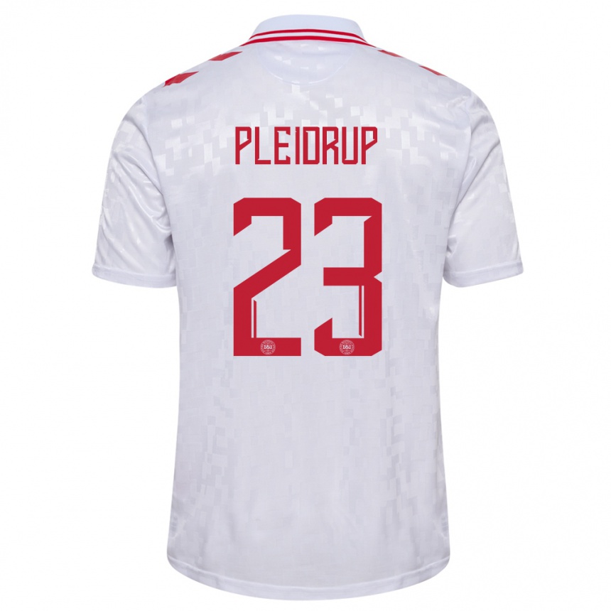 Kids Football Denmark Caroline Pleidrup #23 White Away Jersey 24-26 T-Shirt Canada