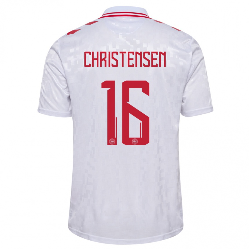 Kids Football Denmark Oliver Christensen #16 White Away Jersey 24-26 T-Shirt Canada