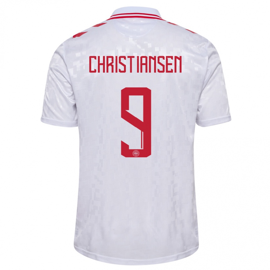 Kids Football Denmark Nanna Christiansen #9 White Away Jersey 24-26 T-Shirt Canada