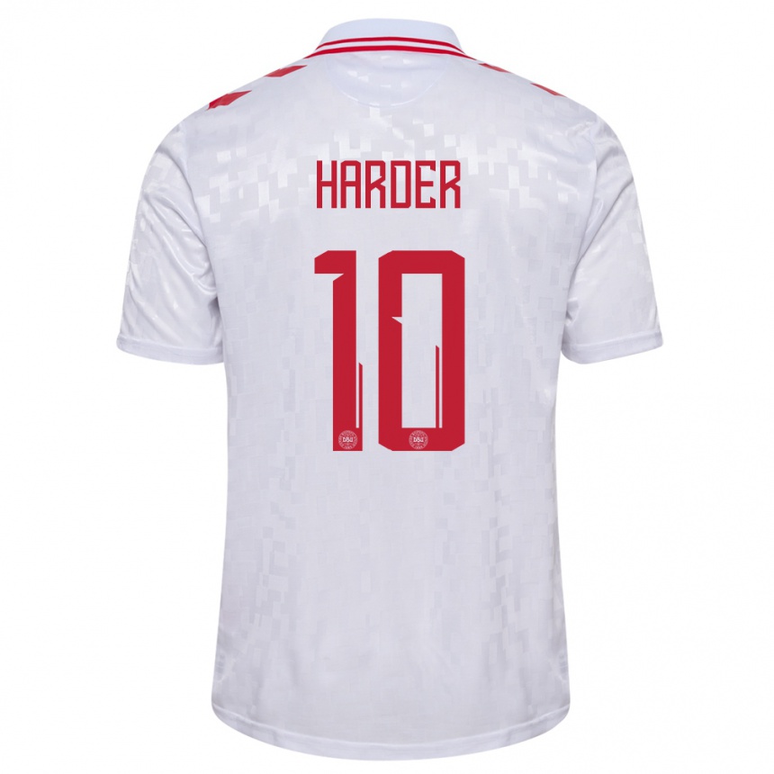 Kids Football Denmark Pernille Harder #10 White Away Jersey 24-26 T-Shirt Canada