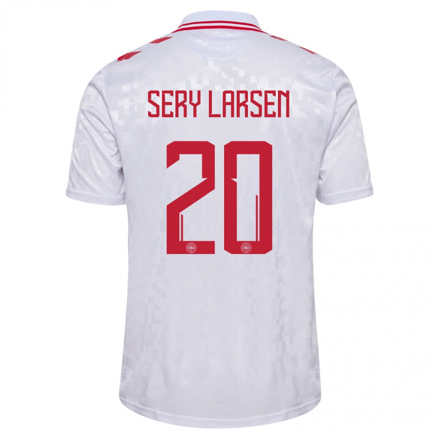 Kids Football Denmark Japhet Sery Larsen #20 White Away Jersey 24-26 T-Shirt Canada