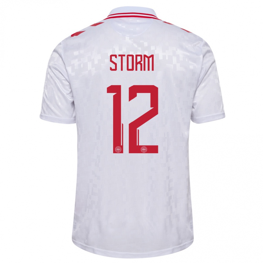 Kids Football Denmark Tobias Storm #12 White Away Jersey 24-26 T-Shirt Canada