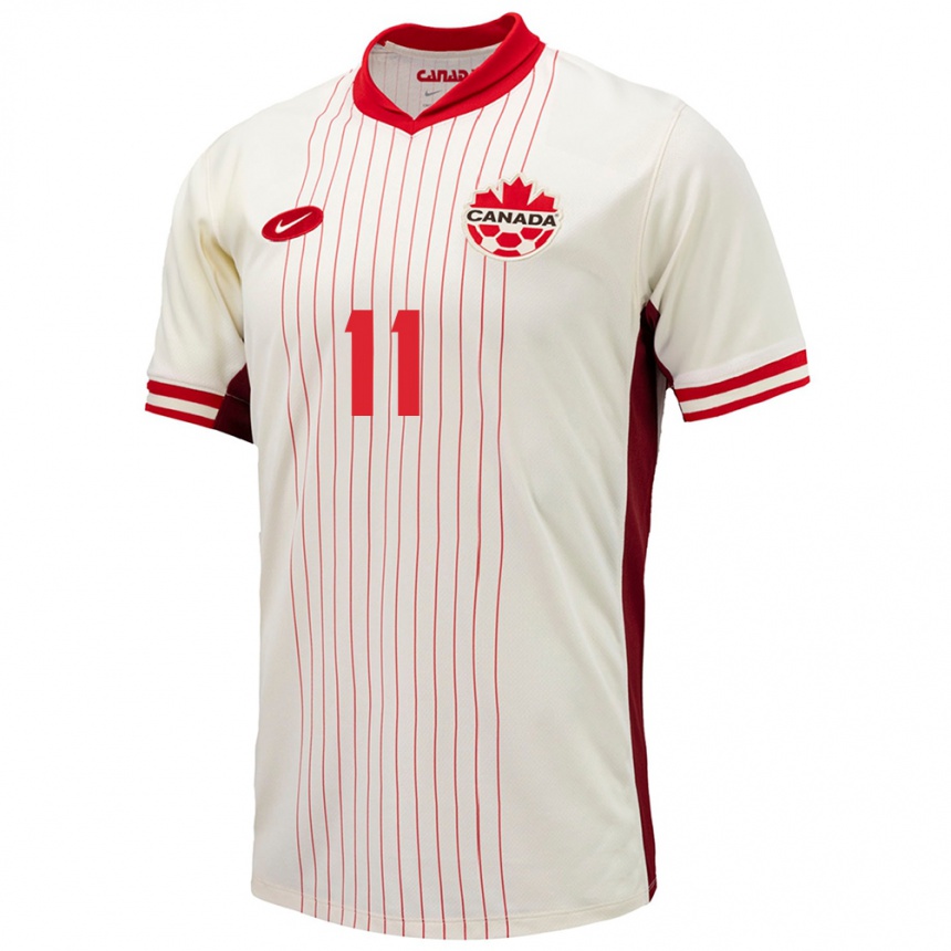 Kids Football Canada Theo Bair #11 White Away Jersey 24-26 T-Shirt Canada