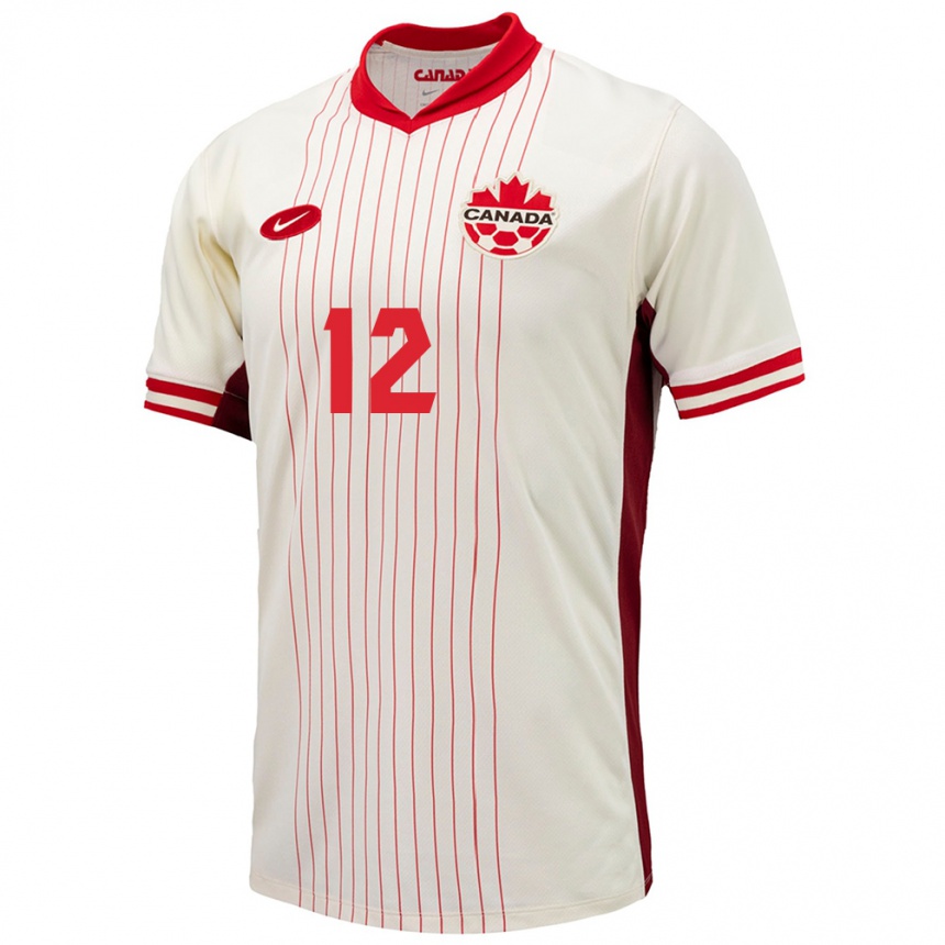 Kids Football Canada Aidan Fong #12 White Away Jersey 24-26 T-Shirt Canada