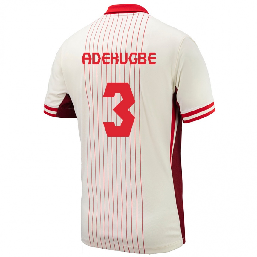 Kids Football Canada Samuel Adekugbe #3 White Away Jersey 24-26 T-Shirt Canada