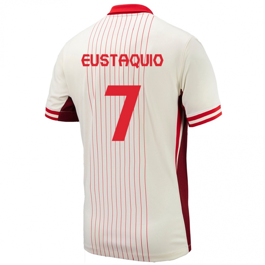 Kids Football Canada Stephen Eustaquio #7 White Away Jersey 24-26 T-Shirt Canada