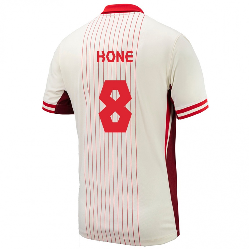 Kids Football Canada Ismael Kone #8 White Away Jersey 24-26 T-Shirt Canada