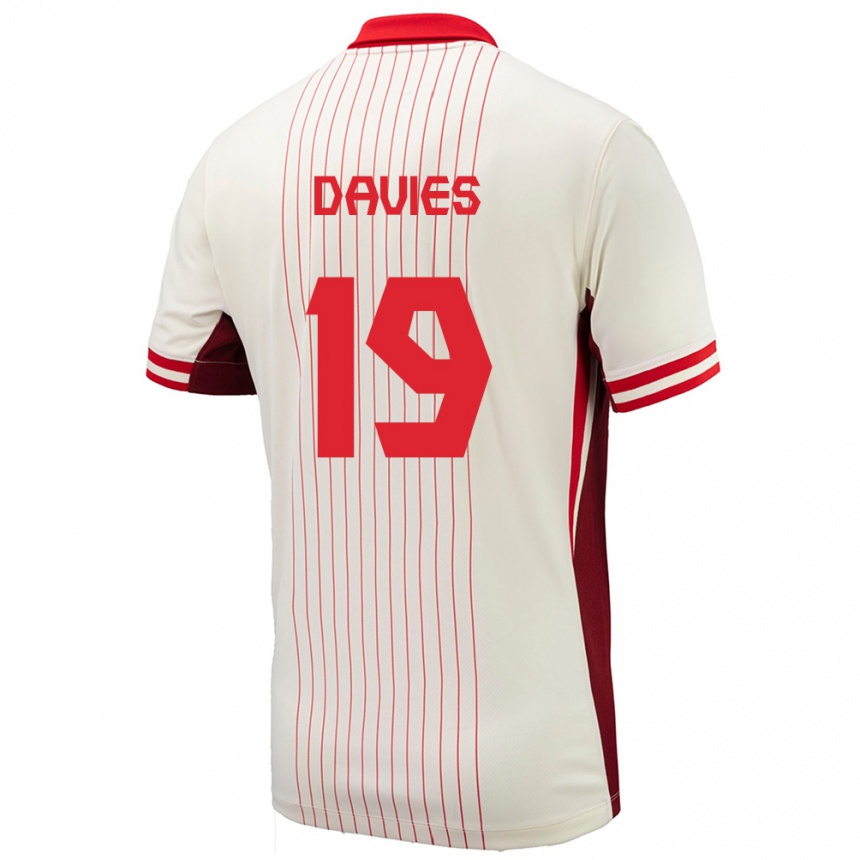 Kids Football Canada Alphonso Davies #19 White Away Jersey 24-26 T-Shirt Canada