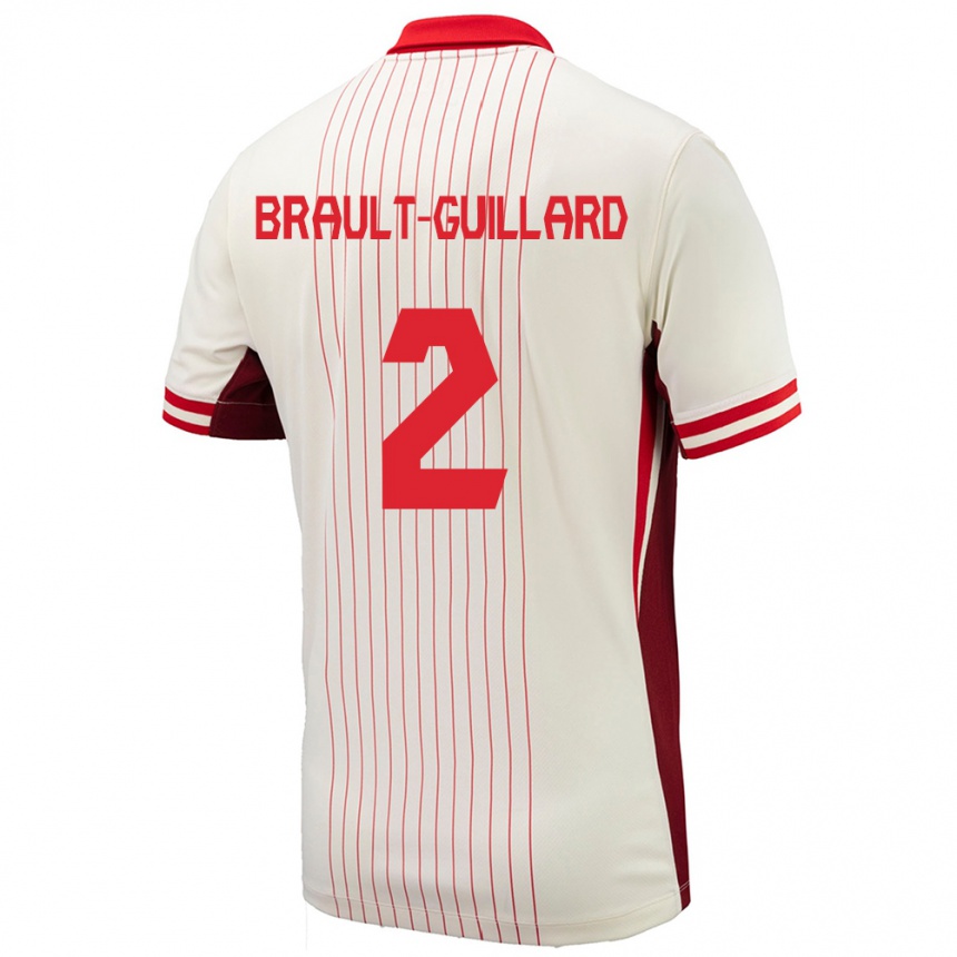 Kids Football Canada Zachary Brault-Guillard #2 White Away Jersey 24-26 T-Shirt Canada