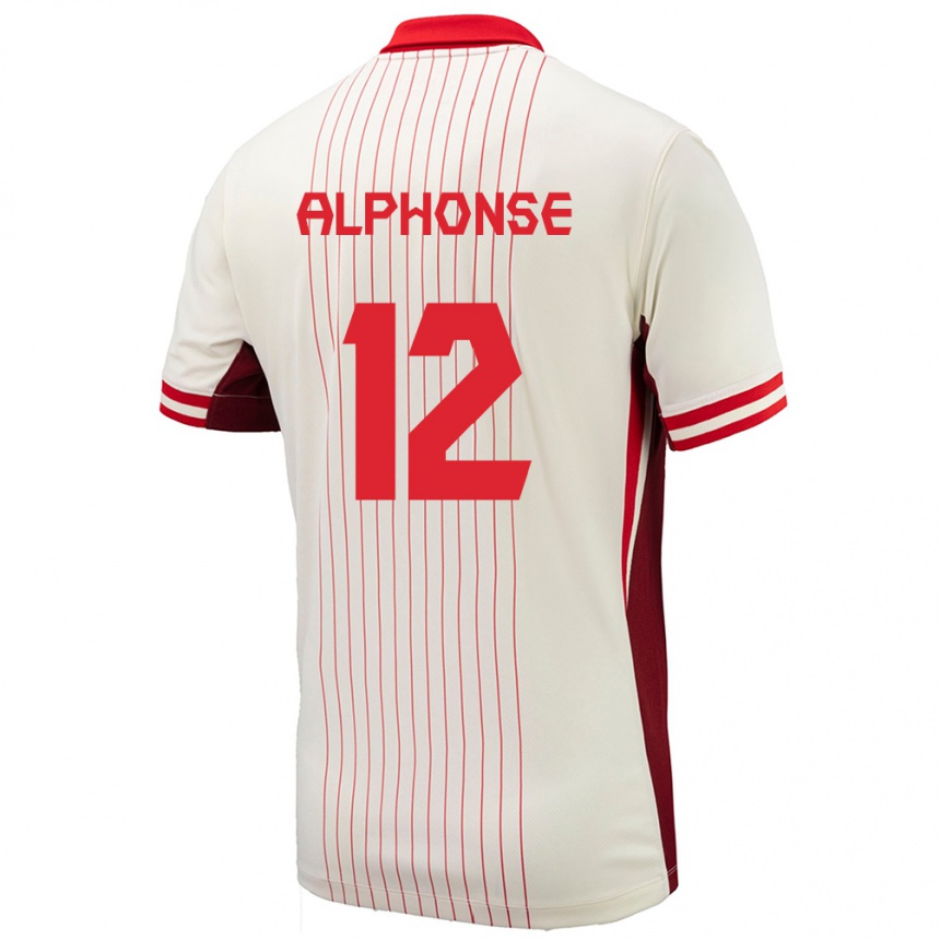 Kids Football Canada Jefferson Alphonse #12 White Away Jersey 24-26 T-Shirt Canada