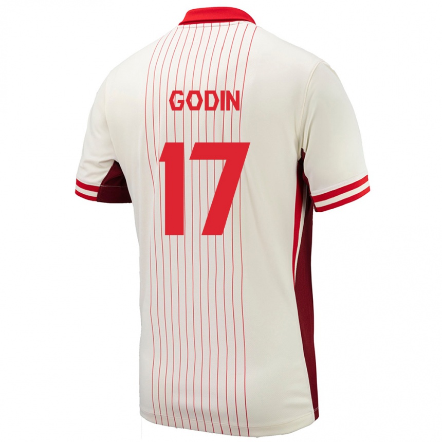 Kids Football Canada Étienne Godin #17 White Away Jersey 24-26 T-Shirt Canada