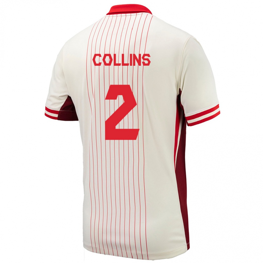 Kids Football Canada Sydney Collins #2 White Away Jersey 24-26 T-Shirt Canada